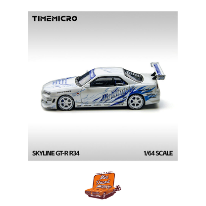 Time Micro Nissan Skyline GT-R R34 "Drifting Flame" (TM800503)