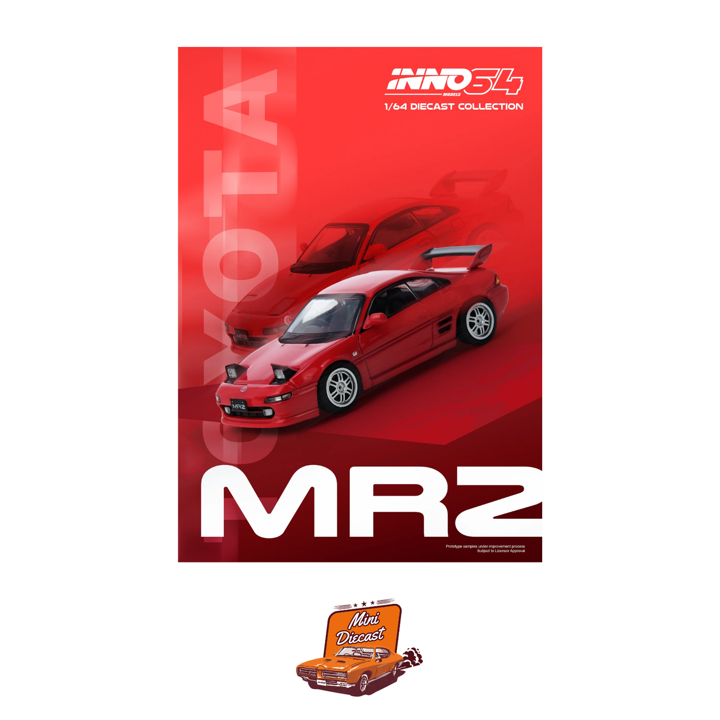 INNO64 Toyota MR2 (SW20) Red IN64-MR2SW20-RED