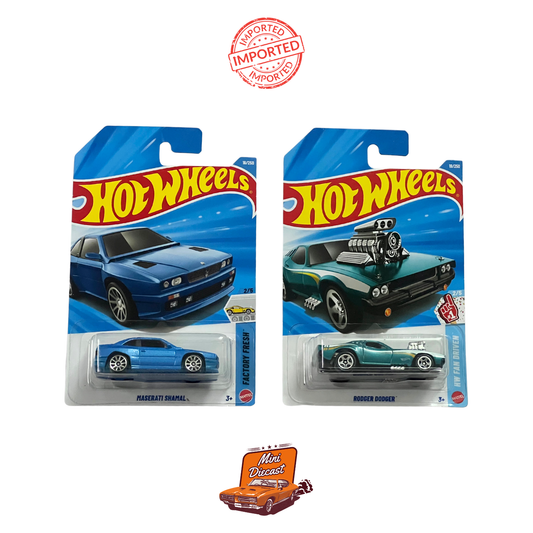 Hot Wheels Mainline (Set of 2) – Maserati Shamal / Rodger Dodger (Imported)