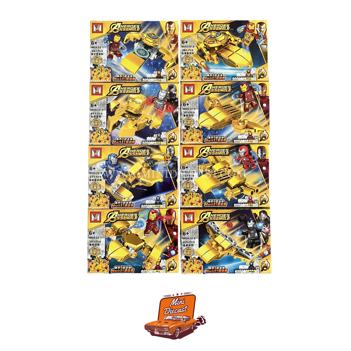 Ming Ge Avengers Heroes Assemble MG632 – Set of 8 Boxes (8 Mini Figurines with Additional Addon) (Imported)