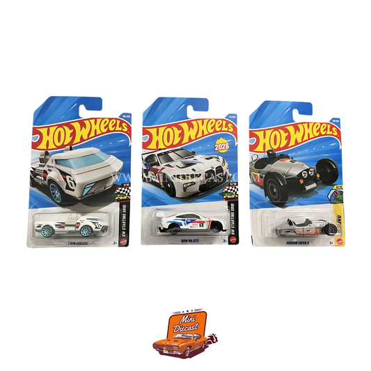 Hot Wheels Mainline (Set of 3) – Twin Dorado / BMW M4 GT3 / Morgan Super 3