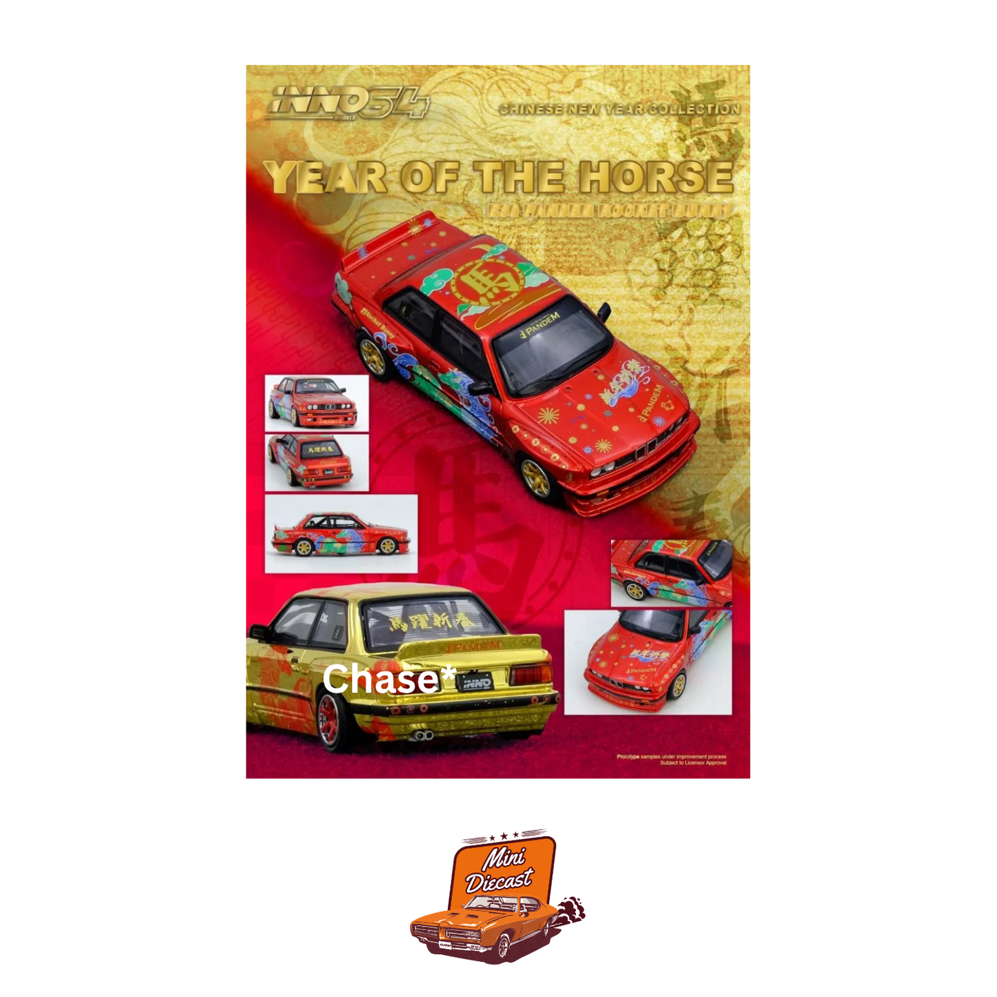 INNO64 BMW E30 PANDEM Rocket Bunny Year of the Horse Chinese New Year 2026 Special Edition Limited 8888 PCS IN64-E30P-CNY2026