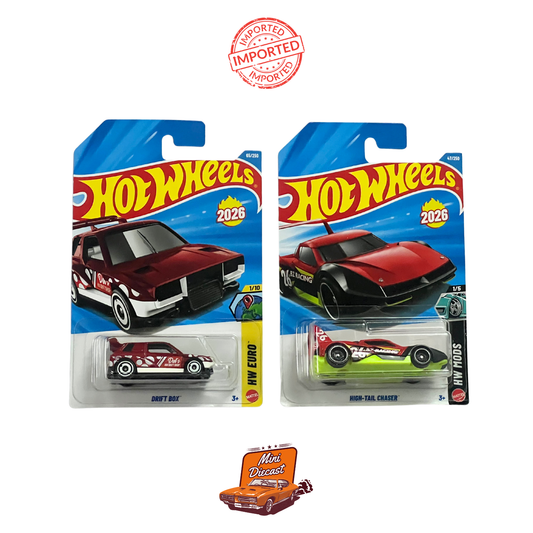 Hot Wheels Mainline (Set of 2) – Drift Box / High-Tail Chaser (Imported)