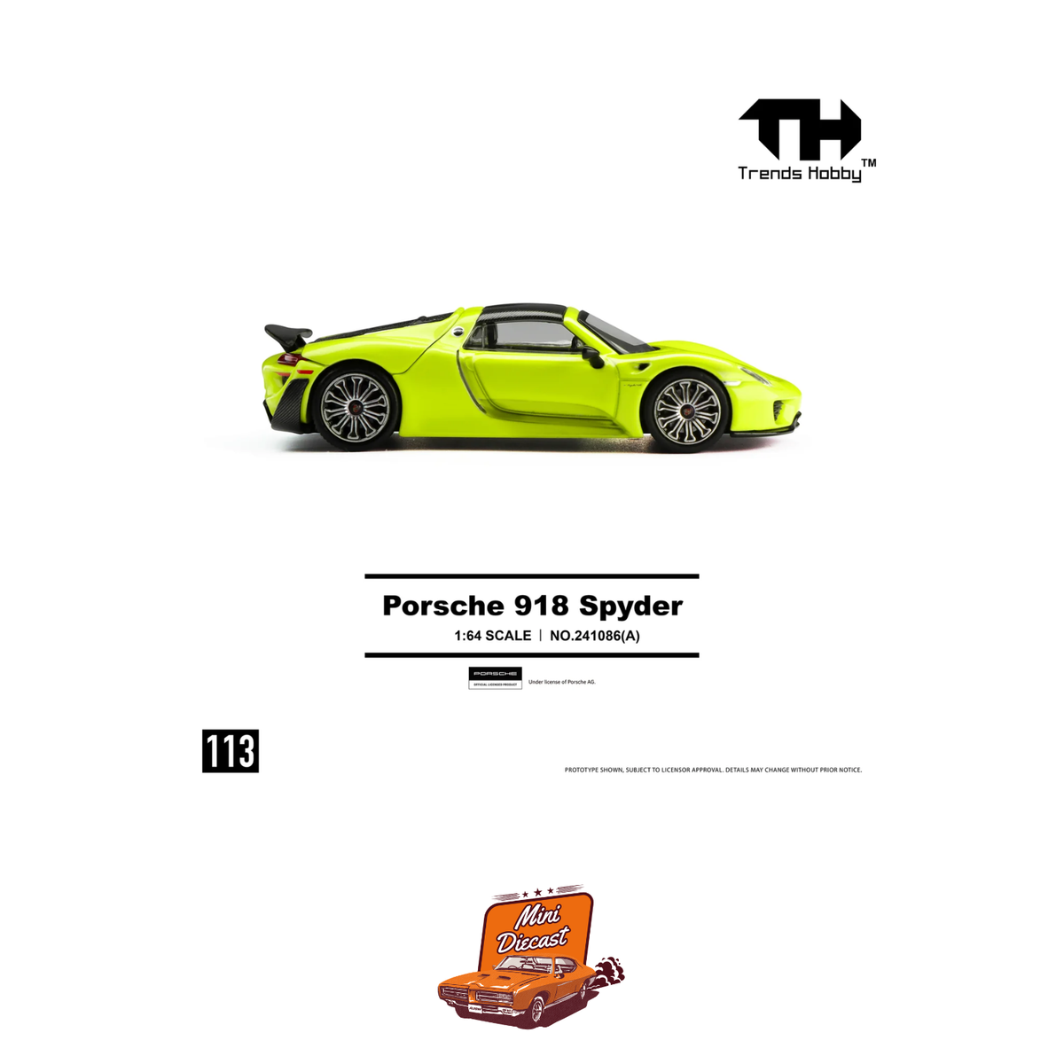 Trends Hobby Porsche 918 Spyder Acid Green 241086(A)