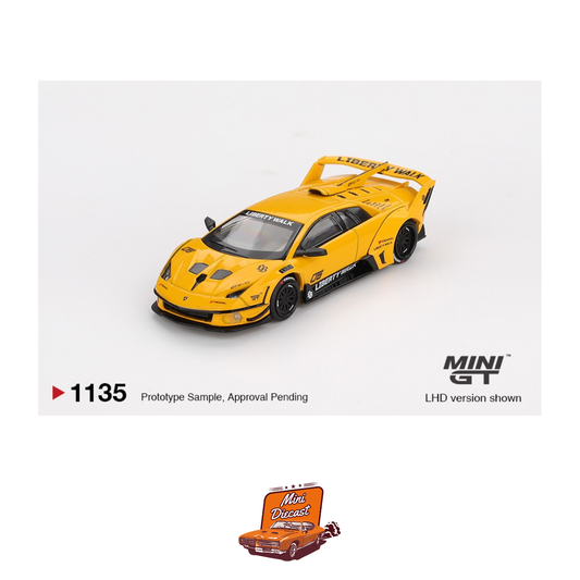 Mini GT #1135 LB-Silhouette Works Murciélago GT EVO Yellow – Coming Soon (ETA: Feb End 2026)