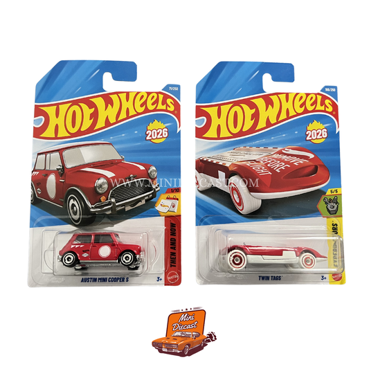 Hot Wheels Mainline (Set of 2) – Austin Mini Cooper S / Twin Tags