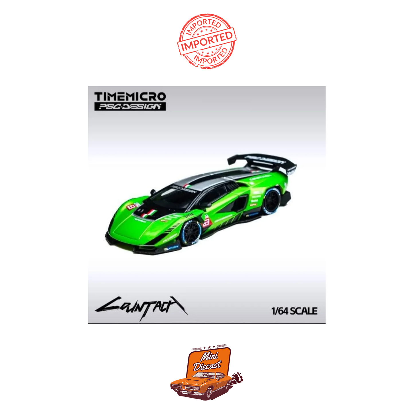 Time Micro × PSC Design Lamborghini Countach “V” Metallic Green (Imported)