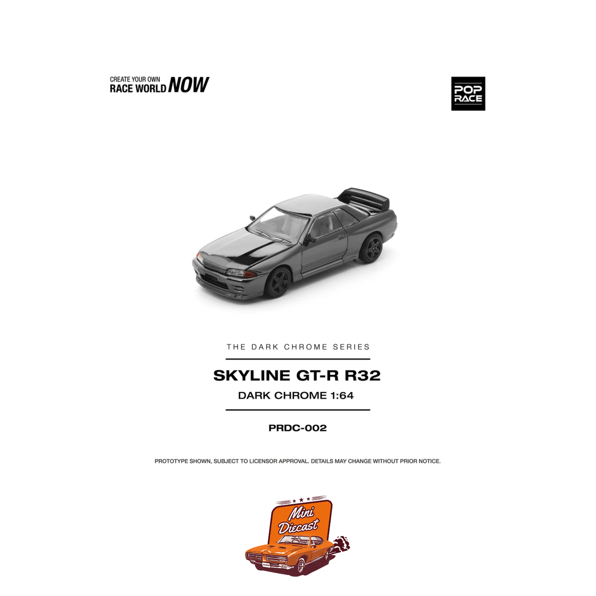 Pop Race Nissan Skyline GT-R R32 Dark Chrome PRDC002