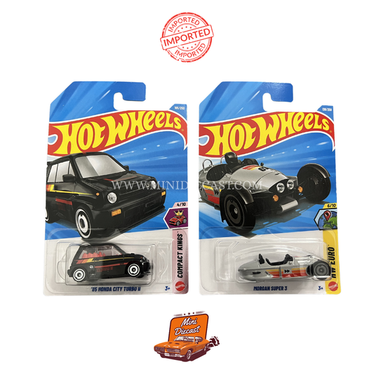 Hot Wheels Mainline (Set of 2) – '85 Honda City Turbo II / Morgan Super 3 (Imported)