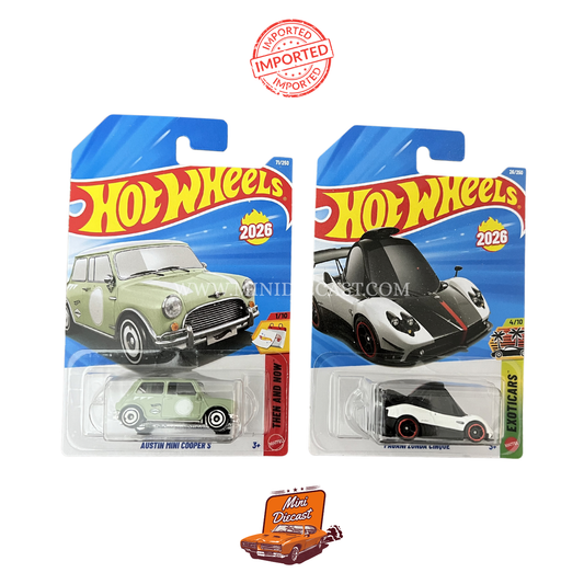 Hot Wheels Mainline (Set of 2) – Austin Mini Cooper S / Pagani Zonda Cinque (Imported)