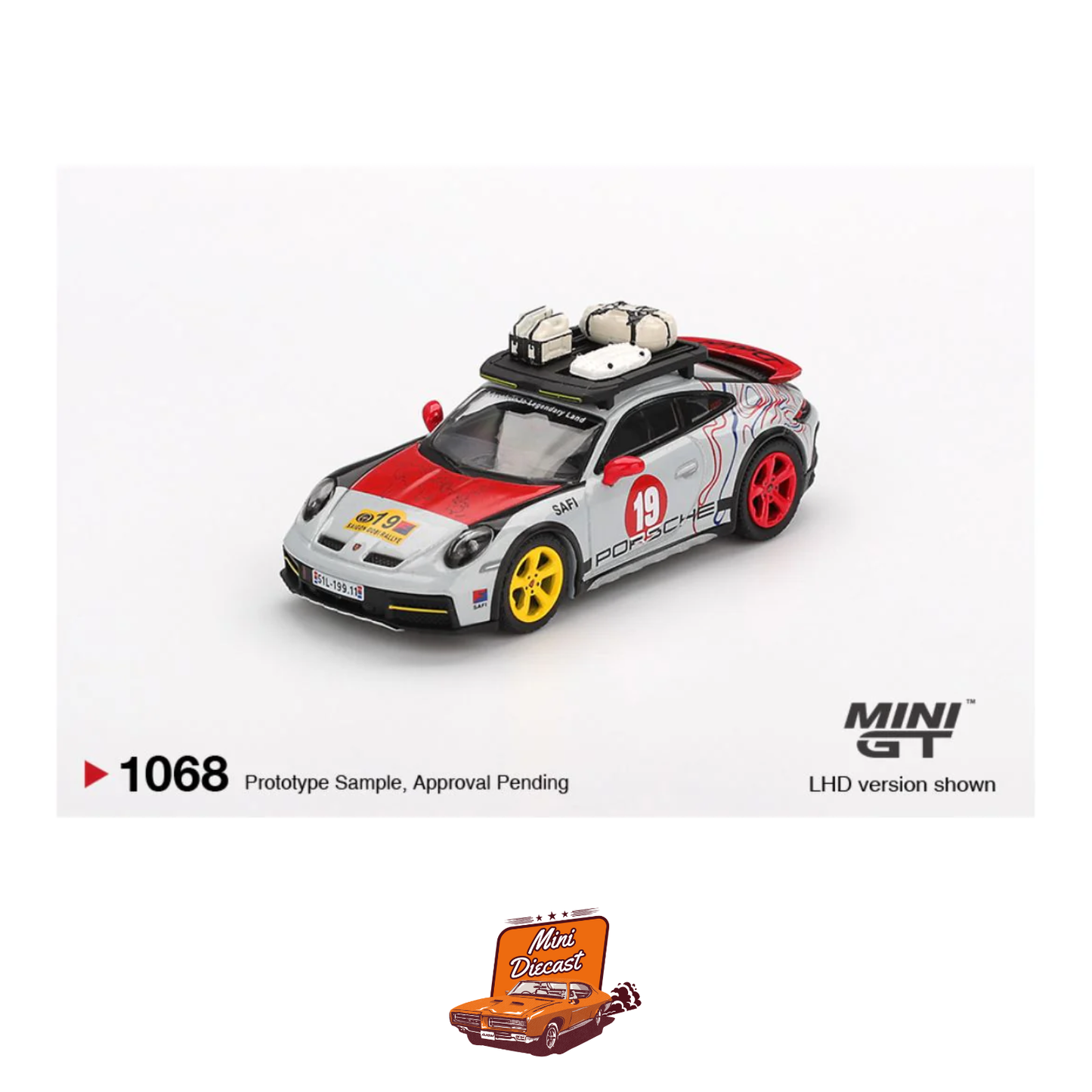 Mini GT #1068 – Porsche 911 Dakar “Uncle Rally” (Sealed)