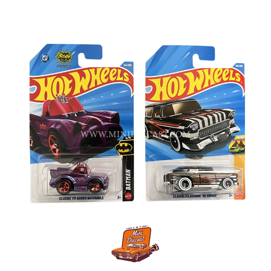 Hot Wheels Mainline (Set of 2) – Classic TV Series Batmobile / Classic ’55 Nomad