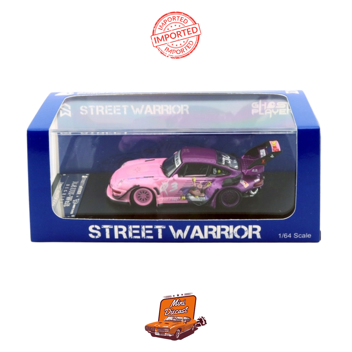 RWB Street Warrior x Ghost Player Porsche 911 (993) “Majin Buu” Dragon Ball Z Livery – 1:64 Scale Diecast Model