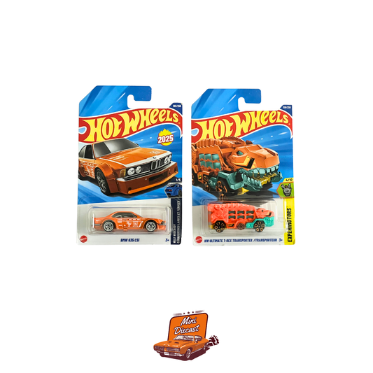 Hot Wheels Mainline (Set of 2) – BMW 635 CSi / HW Ultimate T-Rex Transporter