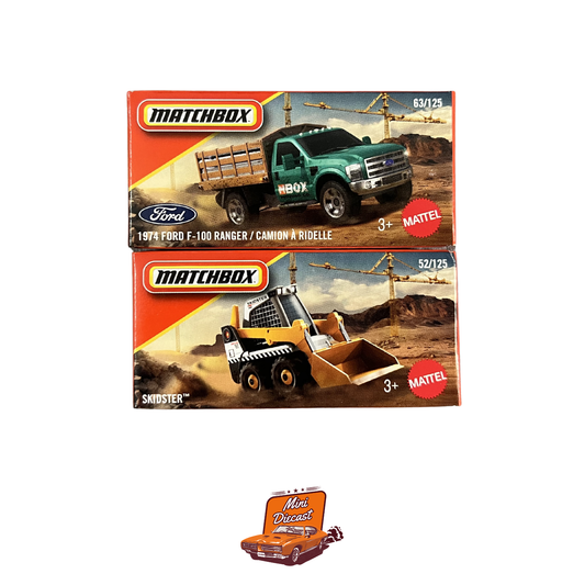 Matchbox (Set of 2) – 1974 Ford F-100 Ranger – Camion à Ridelle / Skidster™