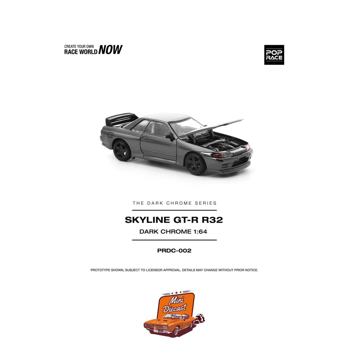 Pop Race Nissan Skyline GT-R R32 Dark Chrome PRDC002