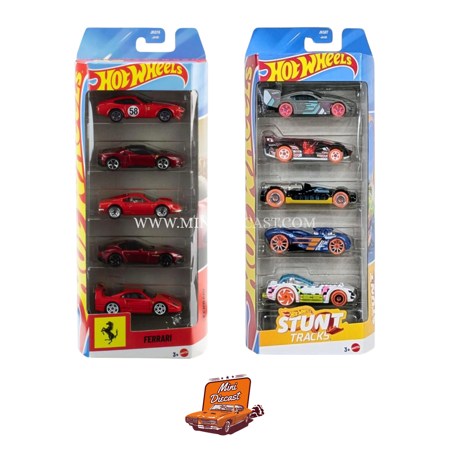 Hot Wheels 5 Pack (2x) – Ferrari / Stunt Tracks
