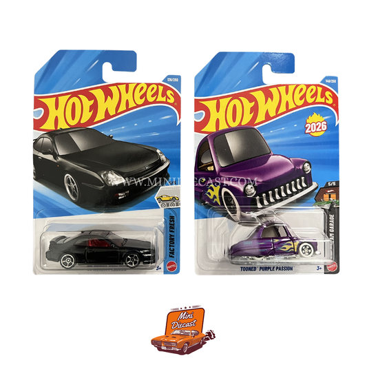 Hot Wheels Mainline (Set of 2) – ’98 Honda Prelude / Tooned™ Purple Passion