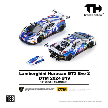 (Pre-Order) Trends Hobby 1:64 Lamborghini Huracan GT3 Evo 2 - DTM 2024 #19