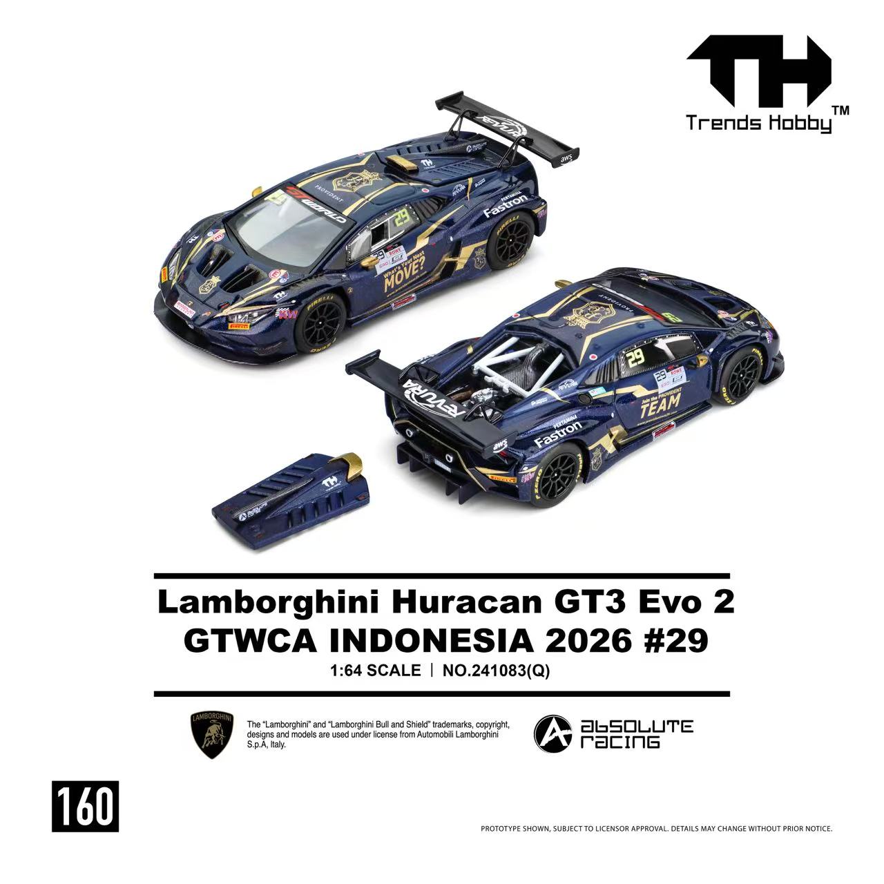 (Pre-Order) Trends Hobby 1:64 Lamborghini Huracán GT3 EVO 2 – GTWCA Indonesia 2026 #29