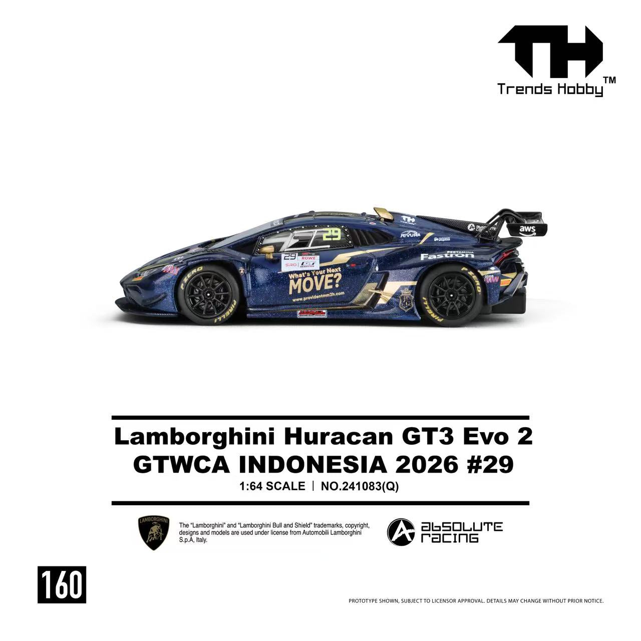 (Pre-Order) Trends Hobby 1:64 Lamborghini Huracán GT3 EVO 2 – GTWCA Indonesia 2026 #29