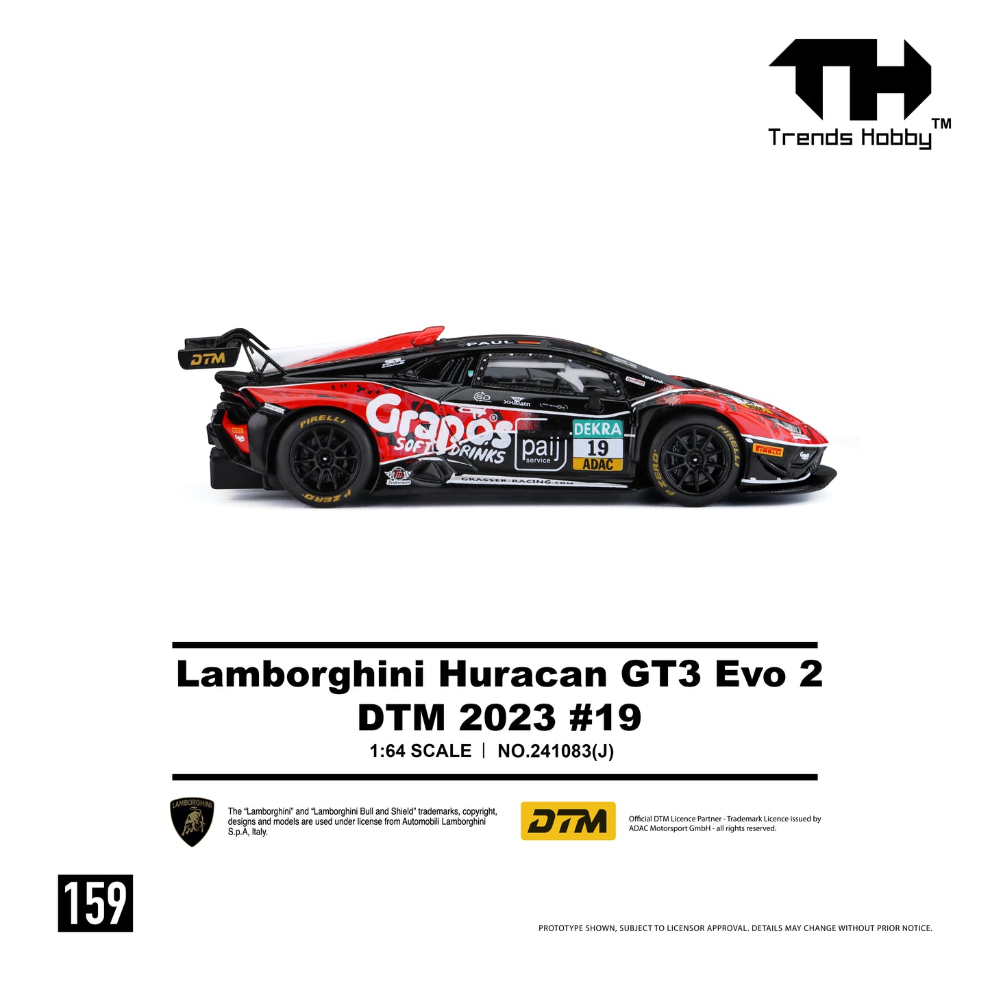(Pre-Order) Trends Hobby 1:64 Lamborghini Huracán GT3 EVO 2 – DTM 2023 #19
