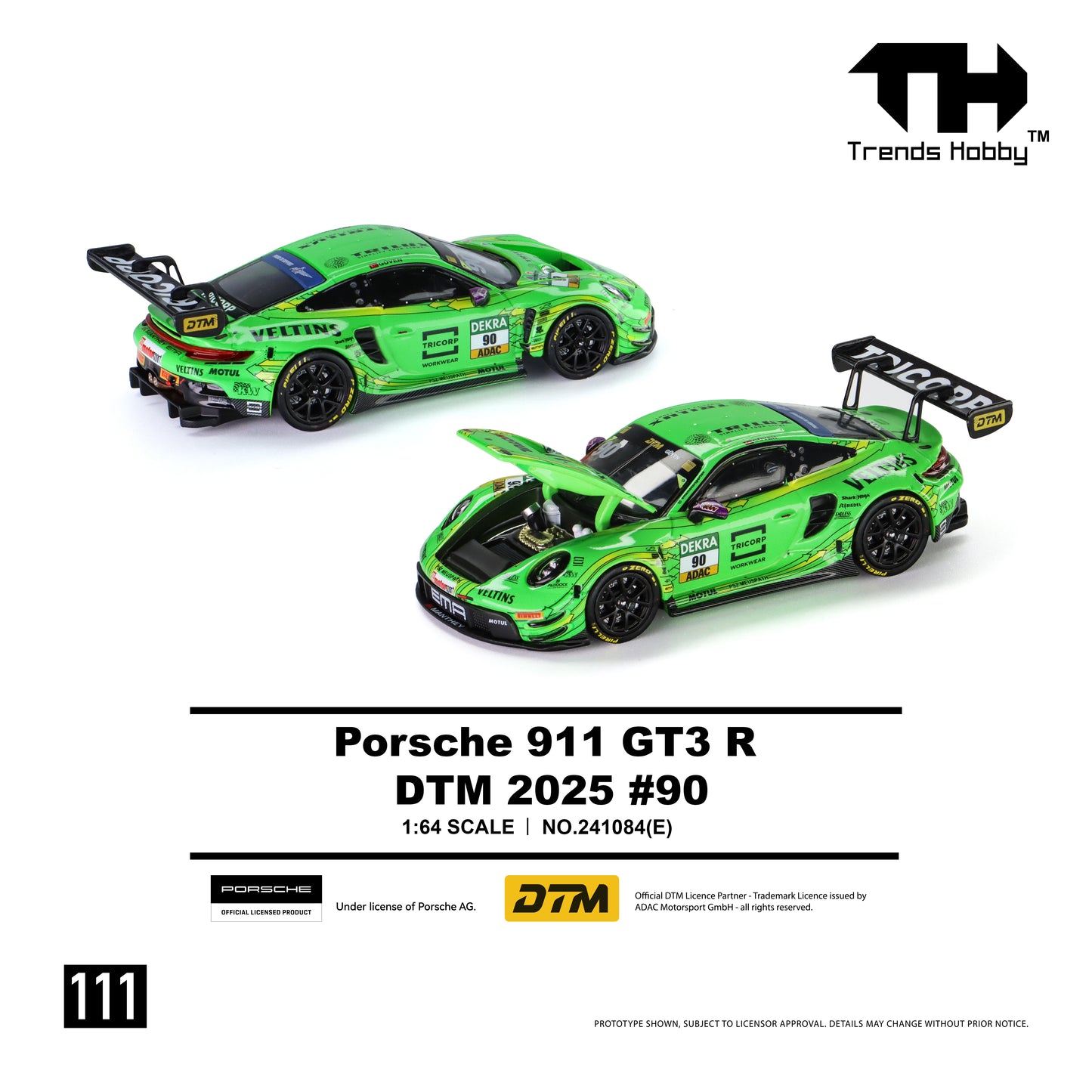 (Pre-Order) Trends Hobby 1:64 Porsche 911 GT3 R - DTM 2025 #90