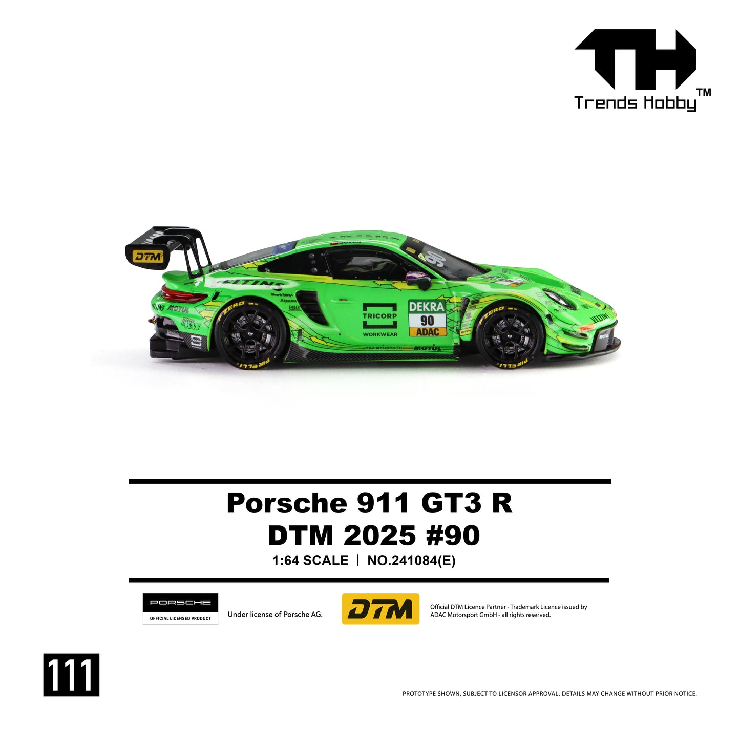 (Pre-Order) Trends Hobby 1:64 Porsche 911 GT3 R - DTM 2025 #90