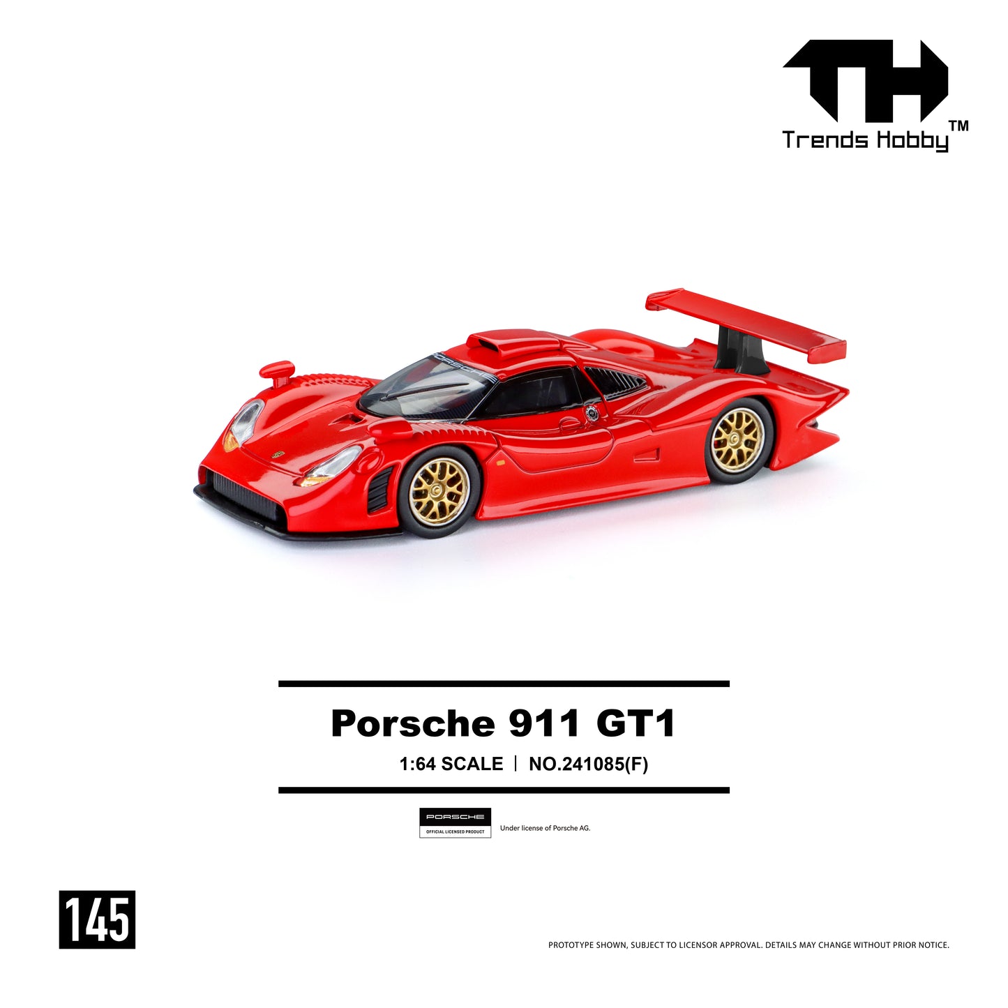 (Pre-Order) Trends Hobby 1:64 Porsche 911 GT1 (Red)