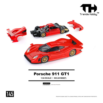 (Pre-Order) Trends Hobby 1:64 Porsche 911 GT1 (Red)