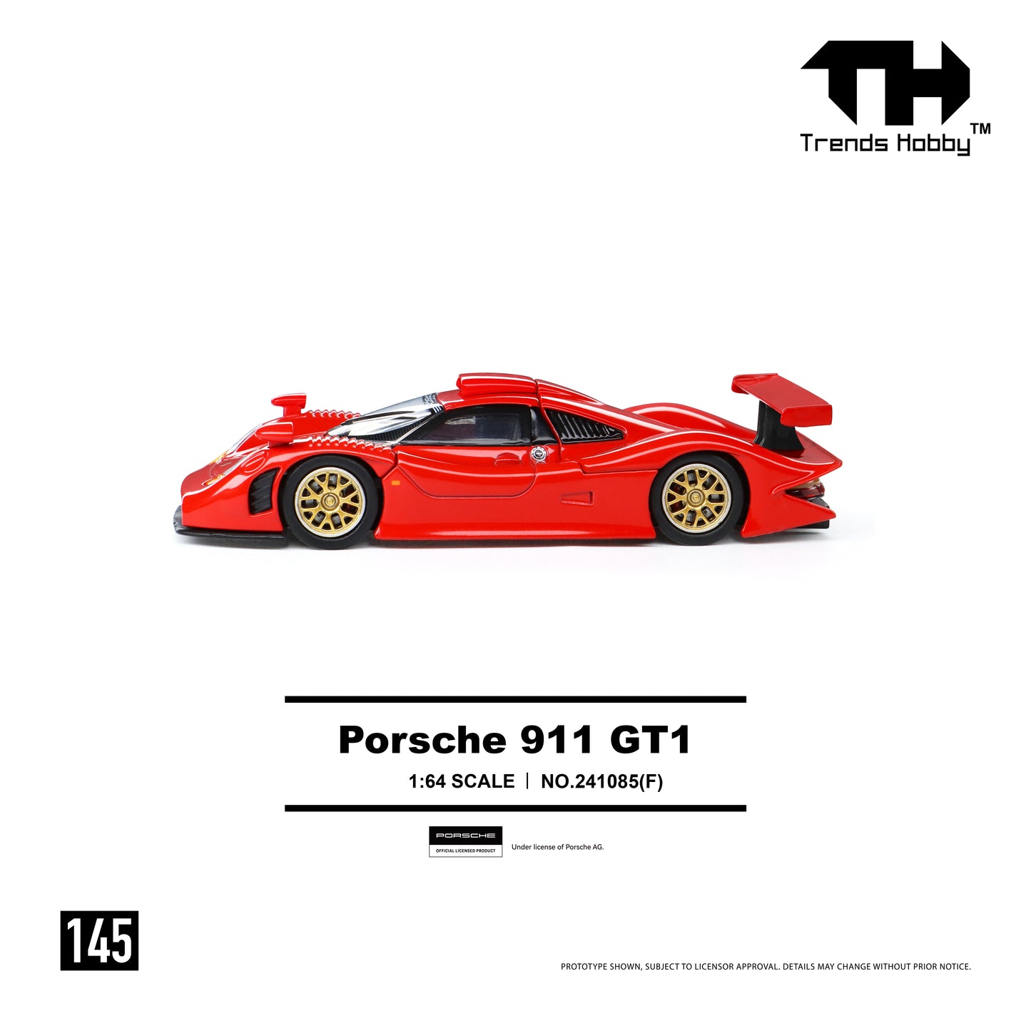 (Pre-Order) Trends Hobby 1:64 Porsche 911 GT1 (Red)