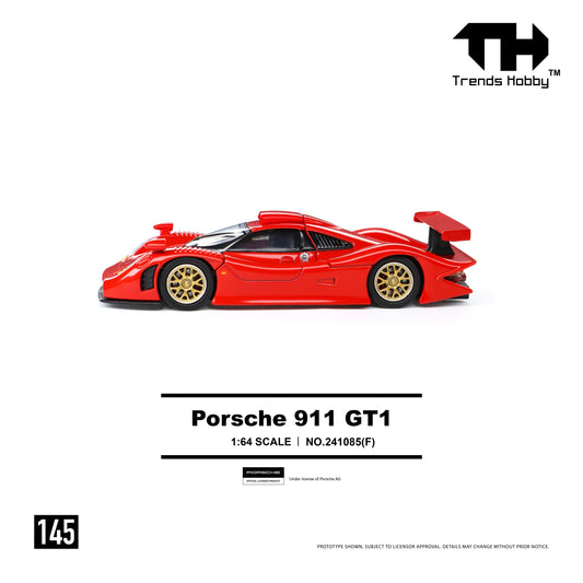 (Pre-Order) Trends Hobby 1:64 Porsche 911 GT1 (Red)