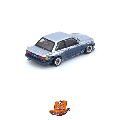 INNO64 BMW PANDEM E30 M3 Silver / Blue 1:64