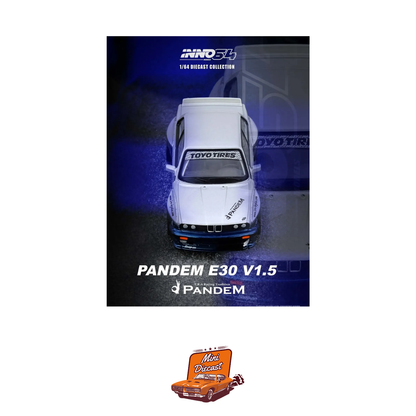 INNO64 BMW PANDEM E30 M3 Silver / Blue 1:64