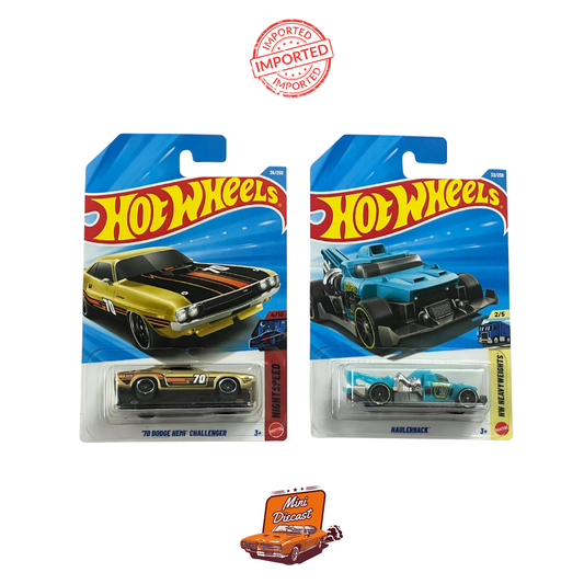 Hot Wheels Mainline (Set of 2) – ’70 Dodge HEMI Challenger / Haulerback (Imported)