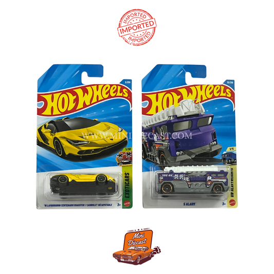 Hot Wheels Mainline (Set of 2) – ’16 Lamborghini Centenario Roadster / 5 Alarm (Imported)