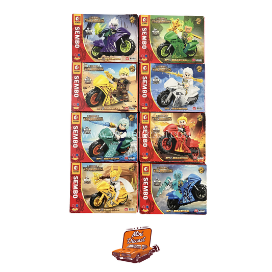 Sembo Yan Dragon – Set of 8 Boxes (8 Mini Figurines with Bike) (Imported)