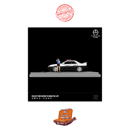 Time Micro Nissan Skyline GT-R (R32) Kanagawa Prefectural Police Livery (Japan) with Figurine (Imported)