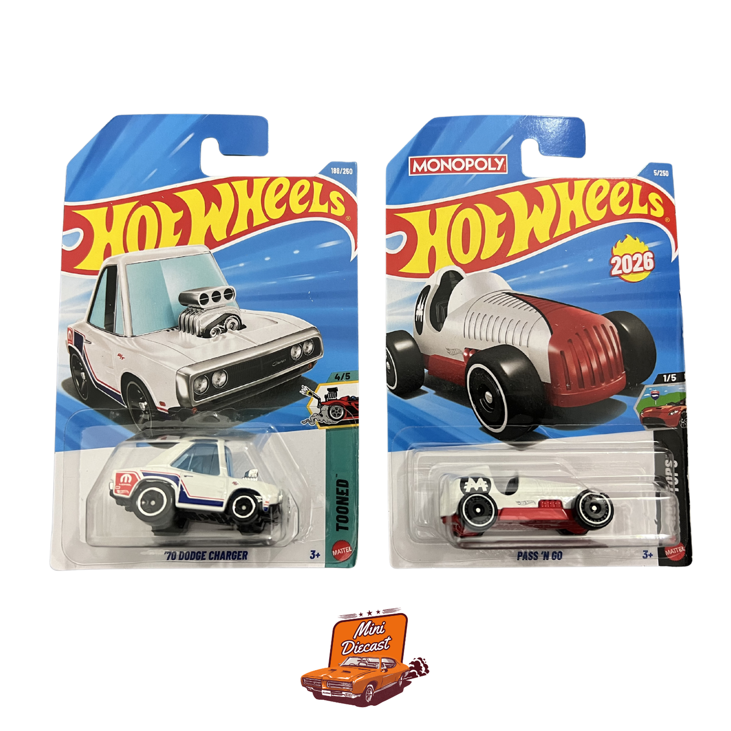 Hot Wheels Mainline (Set of 2) – '70 Dodge Charger / Pass 'N Go
