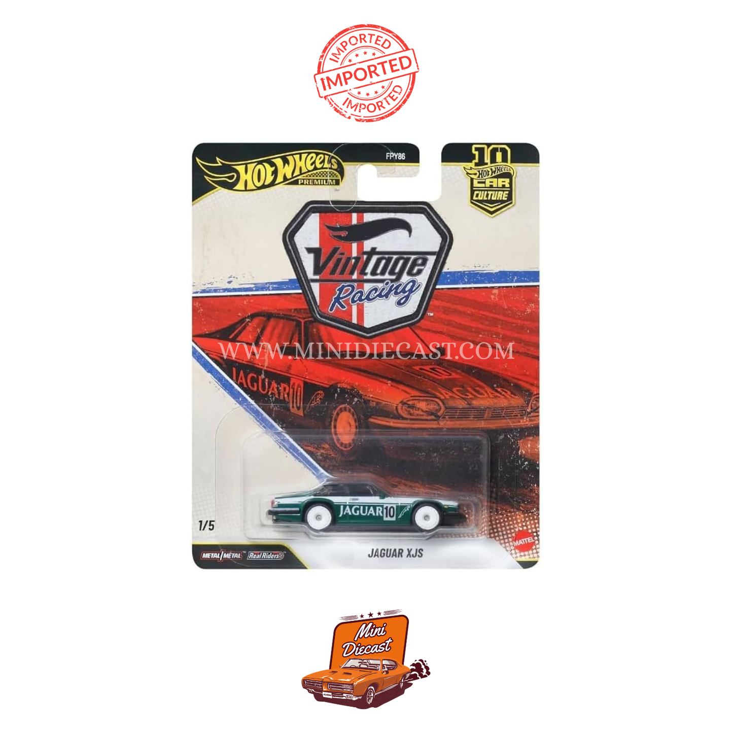 Hot Wheels Premium Car Culture Vintage Racing Jaguar XJS (Imported)