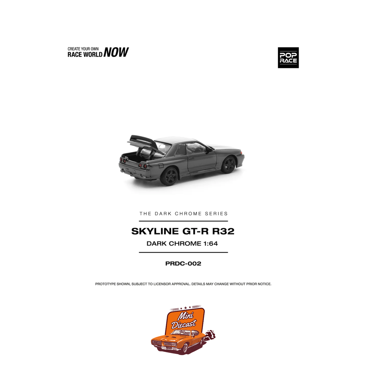 Pop Race Nissan Skyline GT-R R32 Dark Chrome PRDC002