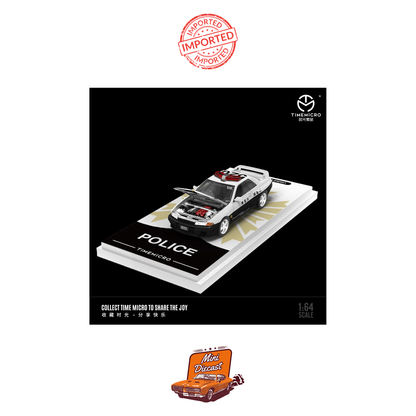 Time Micro Nissan Skyline GT-R (R32) Kanagawa Prefectural Police Livery (Japan) with Figurine (Imported)