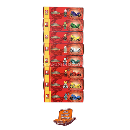 Sembo Yan Dragon – Set of 8 Boxes (8 Mini Figurines with Bike) (Imported)