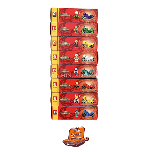Sembo Yan Dragon – Set of 8 Boxes (8 Mini Figurines with Bike) (Imported)