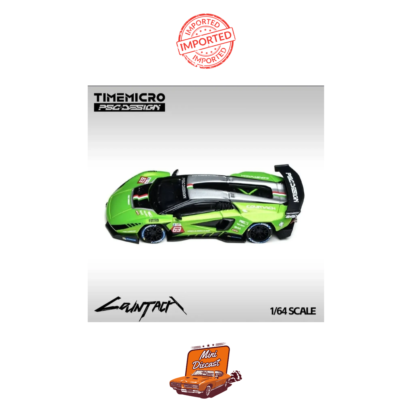 Time Micro × PSC Design Lamborghini Countach “V” Metallic Green (Imported)