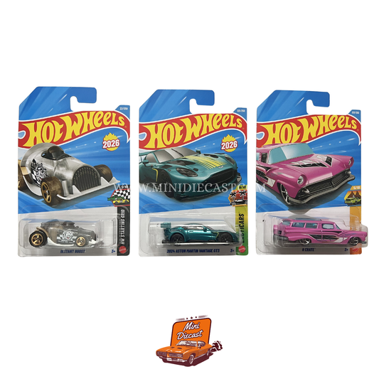 Hot Wheels Mainline (Set of 3) – Instant Boost / 2024 Aston Martin Vantage GT3 / 8 Crate