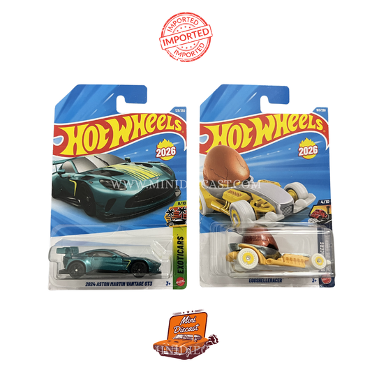 Hot Wheels Mainline (Set of 2) – 2024 Aston Martin Vantage GT3 / Eggshelleracer (Imported)