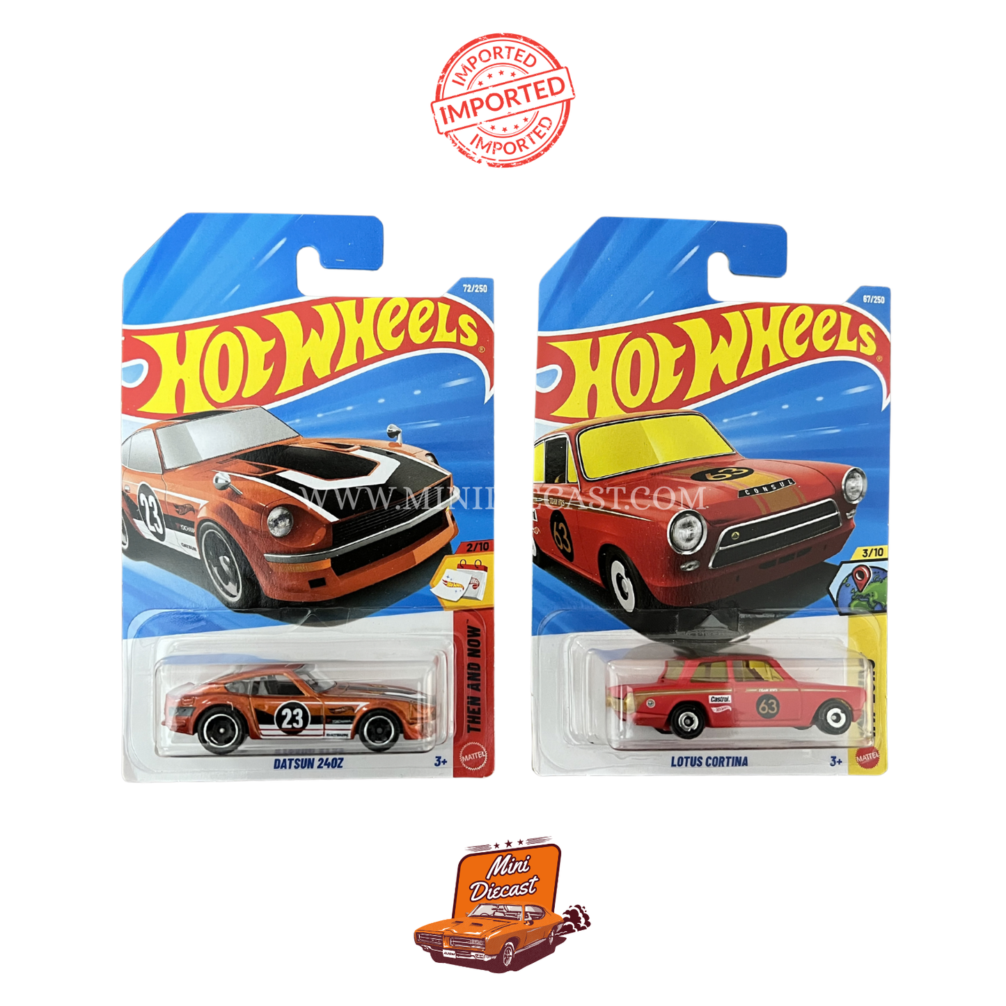 Hot Wheels Mainline (Set of 2) – Datsun 240Z / Lotus Cortina (Imported)