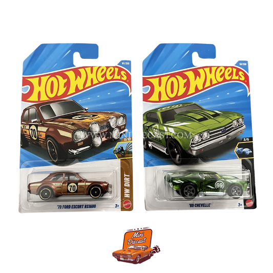 Hot Wheels Mainline (Set of 2) – ’70 Ford Escort RS1600 / ’69 Chevelle