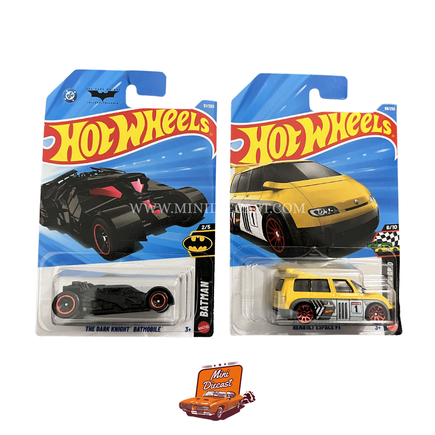 Hot Wheels Mainline (Set of 2) – The Dark Knight Batmobile / Renault Espace F1